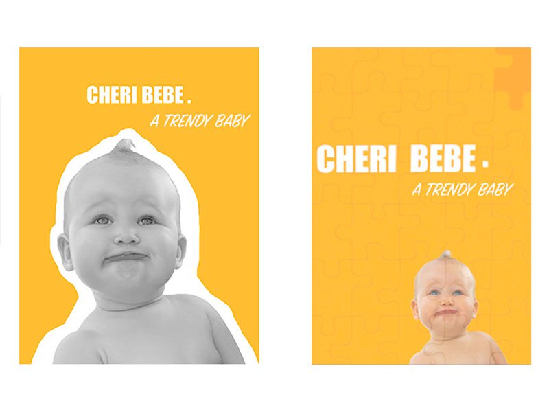 Affiche publicité identité visuelle de la marque Chéri Bébé