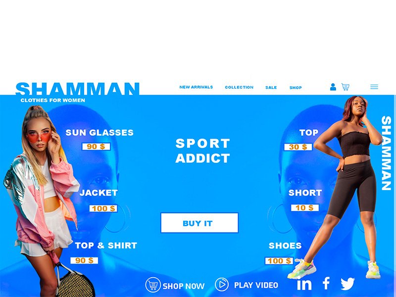 maquette SHAMMAN e-commerce